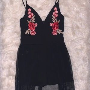 Long mesh gown with shorts